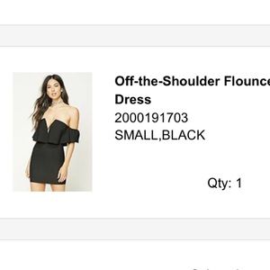 Black Off The Shoulder Flounce Dress